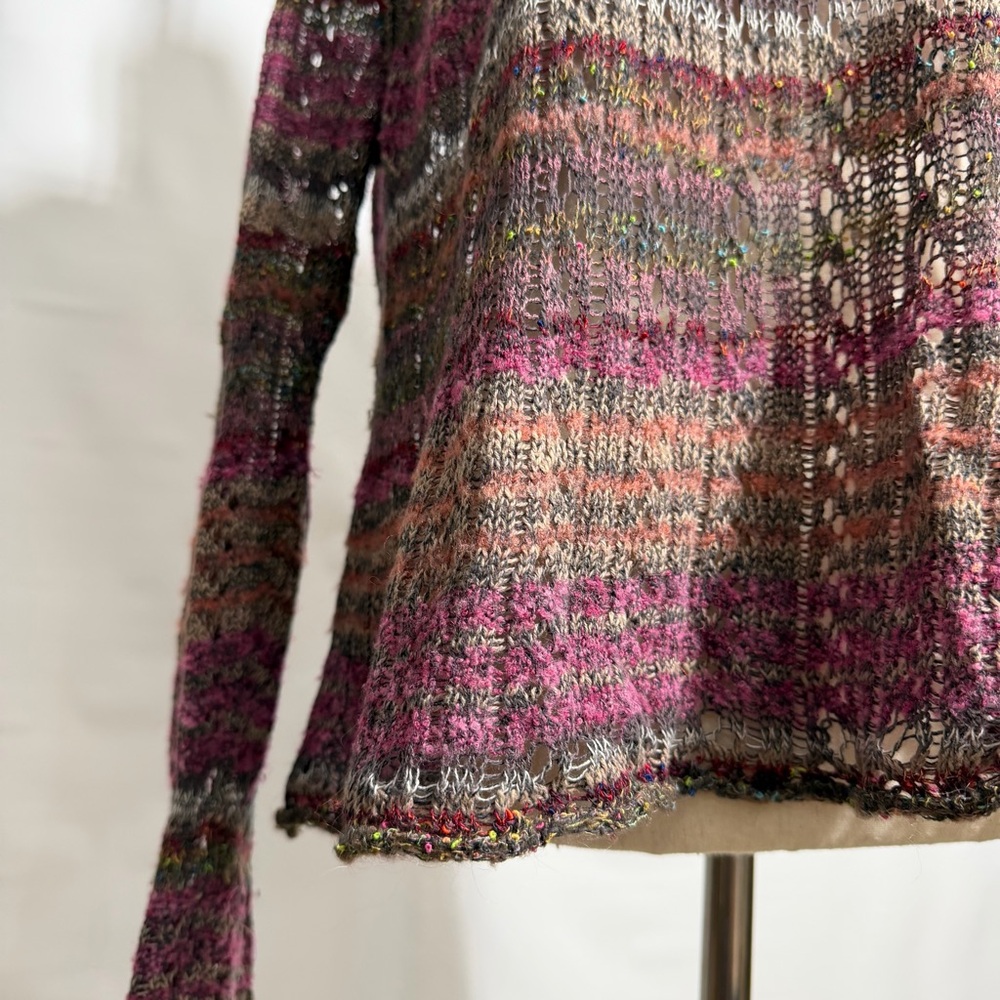 Free People โข Lost In The Forest Pullover Sweater Faded Rose S ASO Violet Harmon - Picture 8 of 10